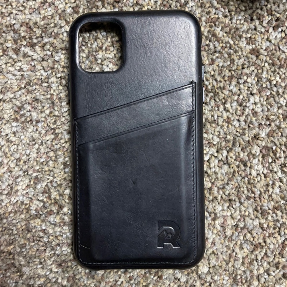 Ridge phone case with wallet attached leather